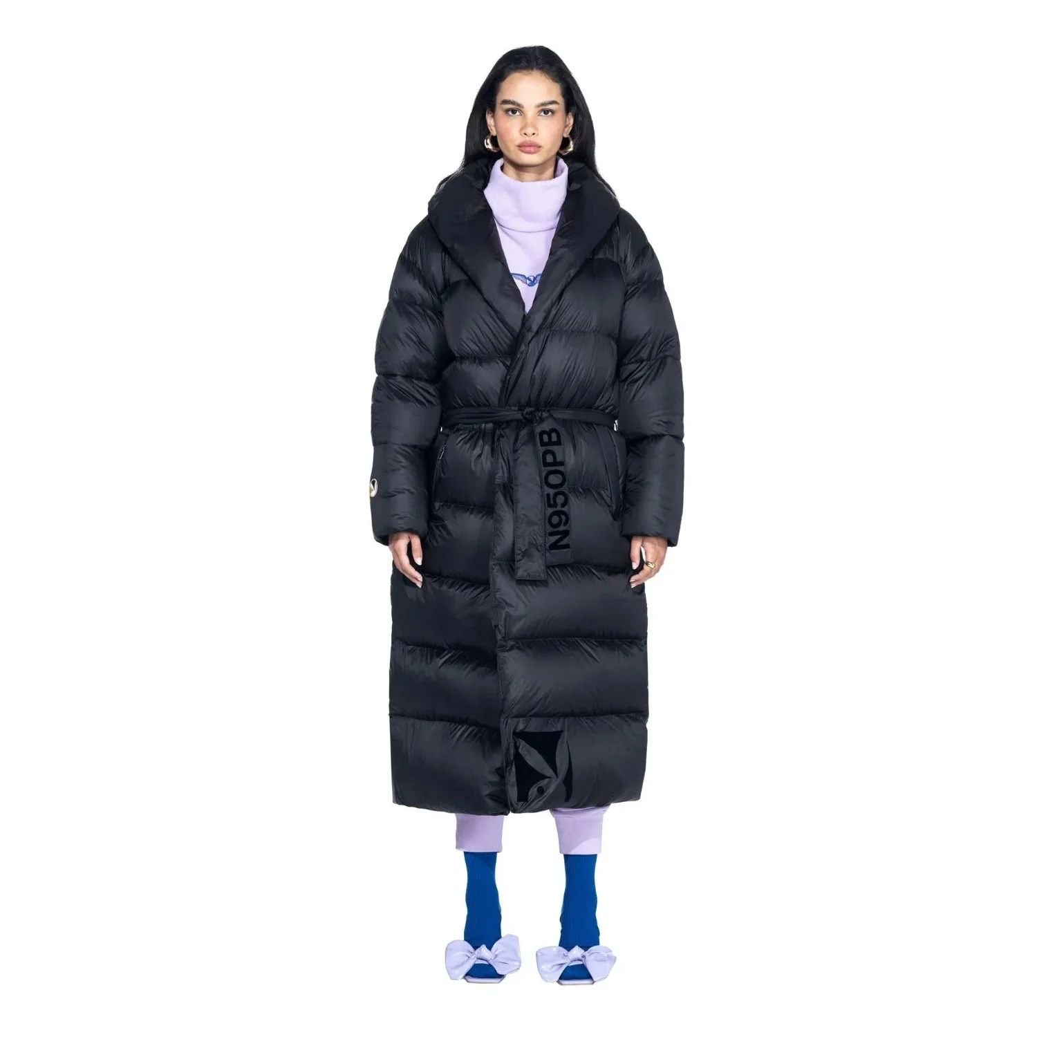 Playboy Belted Long Puffer Jacket - Image 14