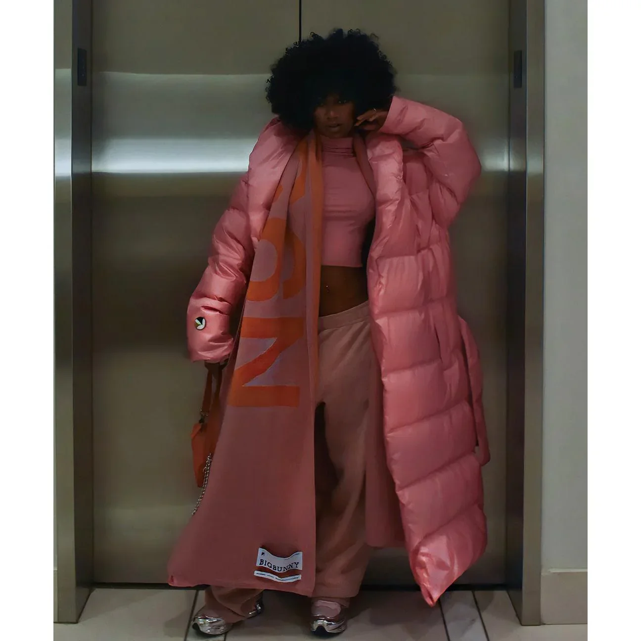 Playboy Belted Long Puffer Jacket - Image 7