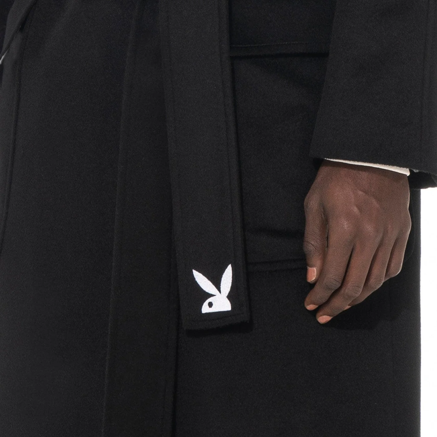 Playboy Belted Long Wool Robe Coat - Image 6
