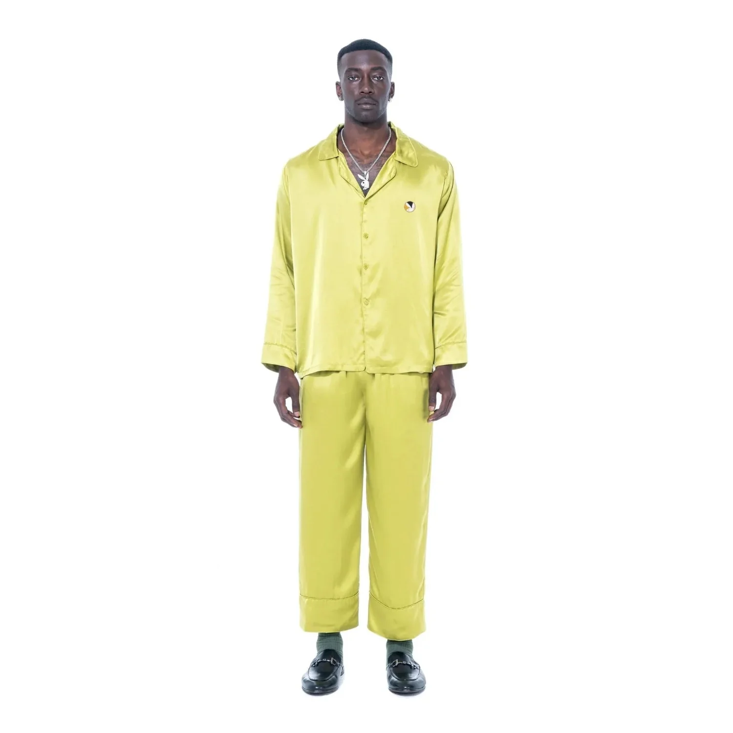 Playboy Silk Button Down Collared Top - Image 7