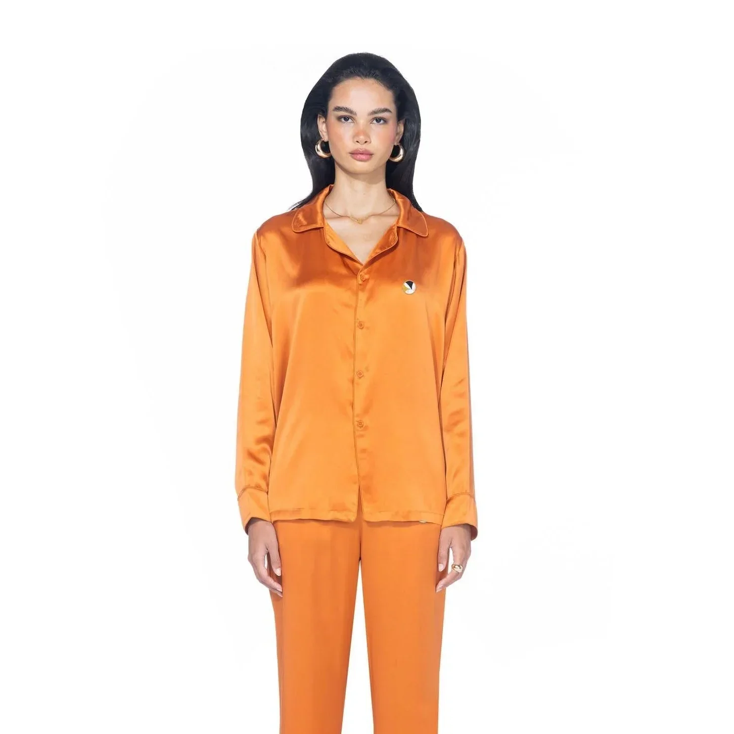 Playboy Silk Button Down Collared Top - Image 8