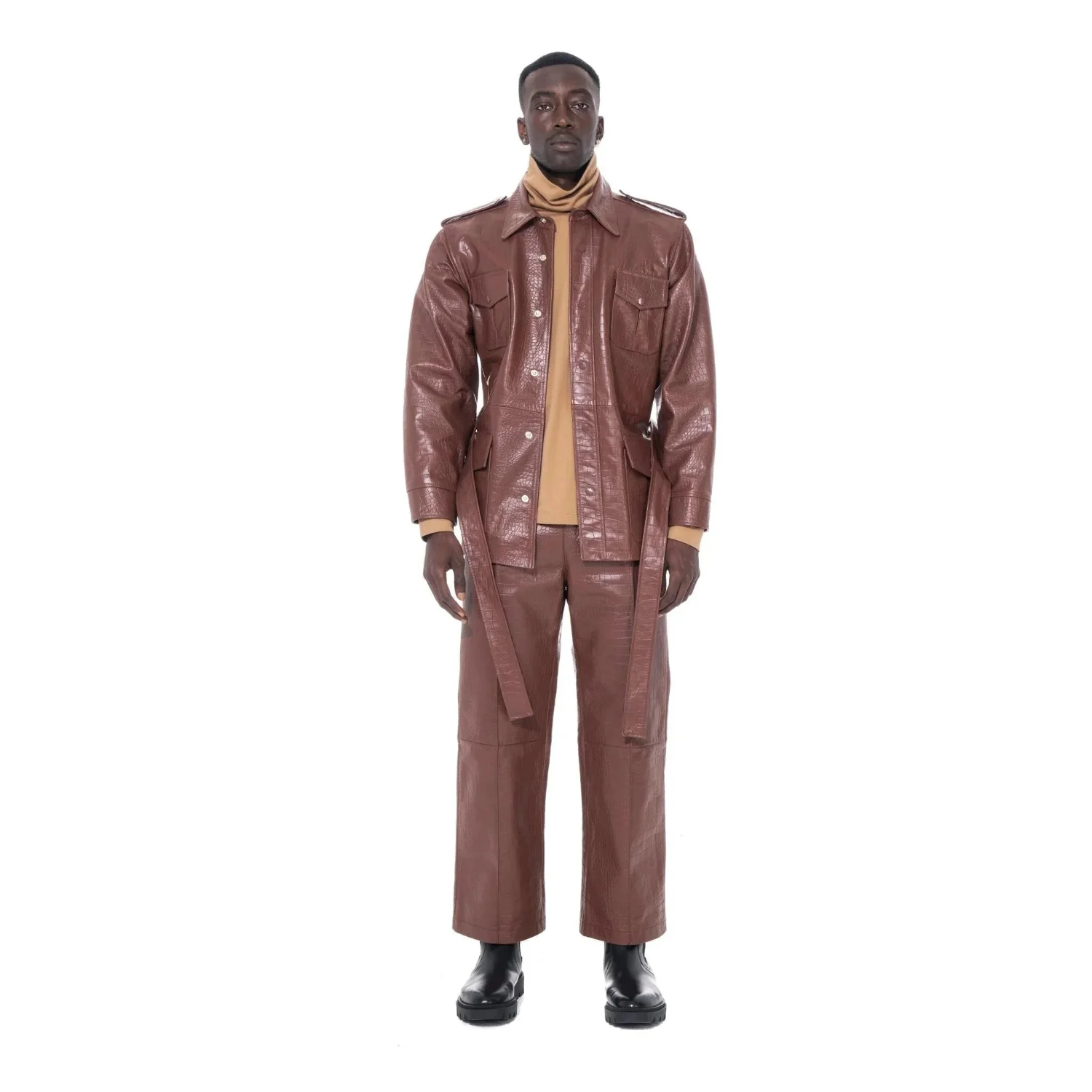 Playboy Crocodile Leather Safari Jacket - Image 4