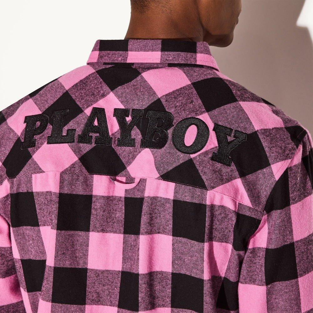 Playboy Men's Pink Flannel Long Sleeve Shirt - Image 3