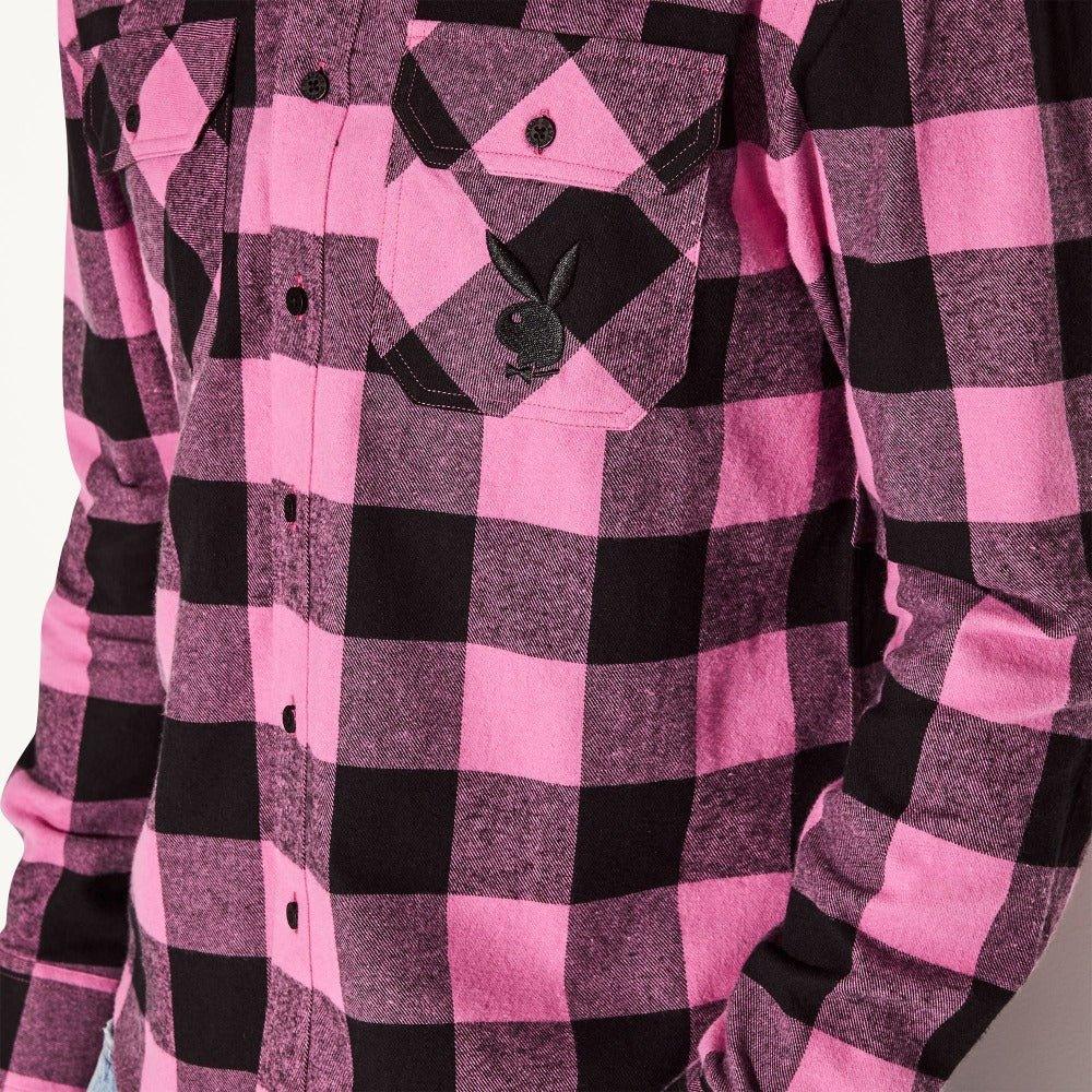 Playboy Men's Pink Flannel Long Sleeve Shirt - Image 5