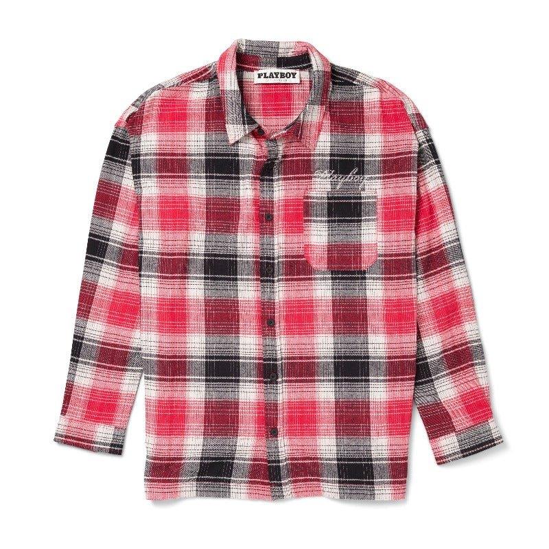 Playboy Men's Script Flannel Shirt