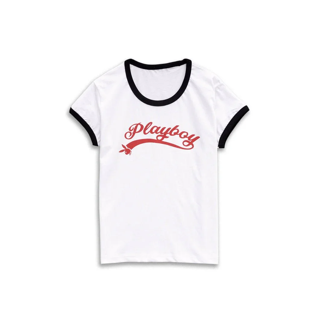 Playboy Script Baby Ringer Tee