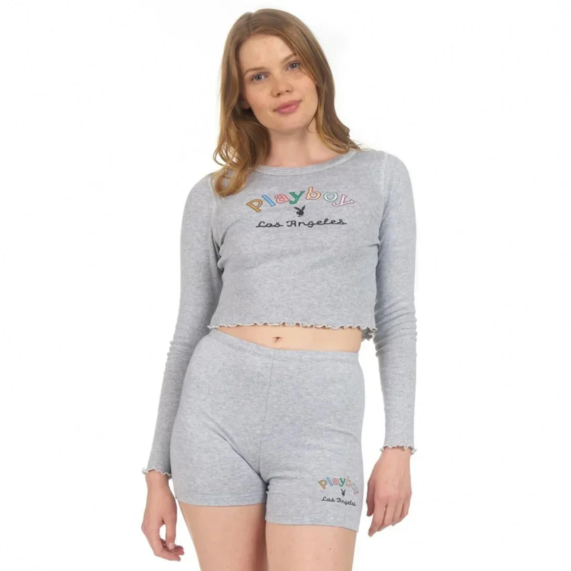 Playboy Women's Rainbow Masthead Long Sleeve Top