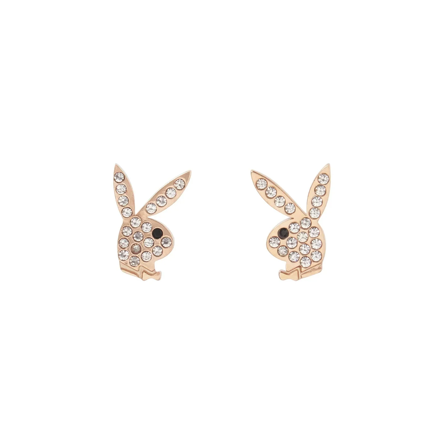 Playboy Rabbit Head Pave Stud Earrings