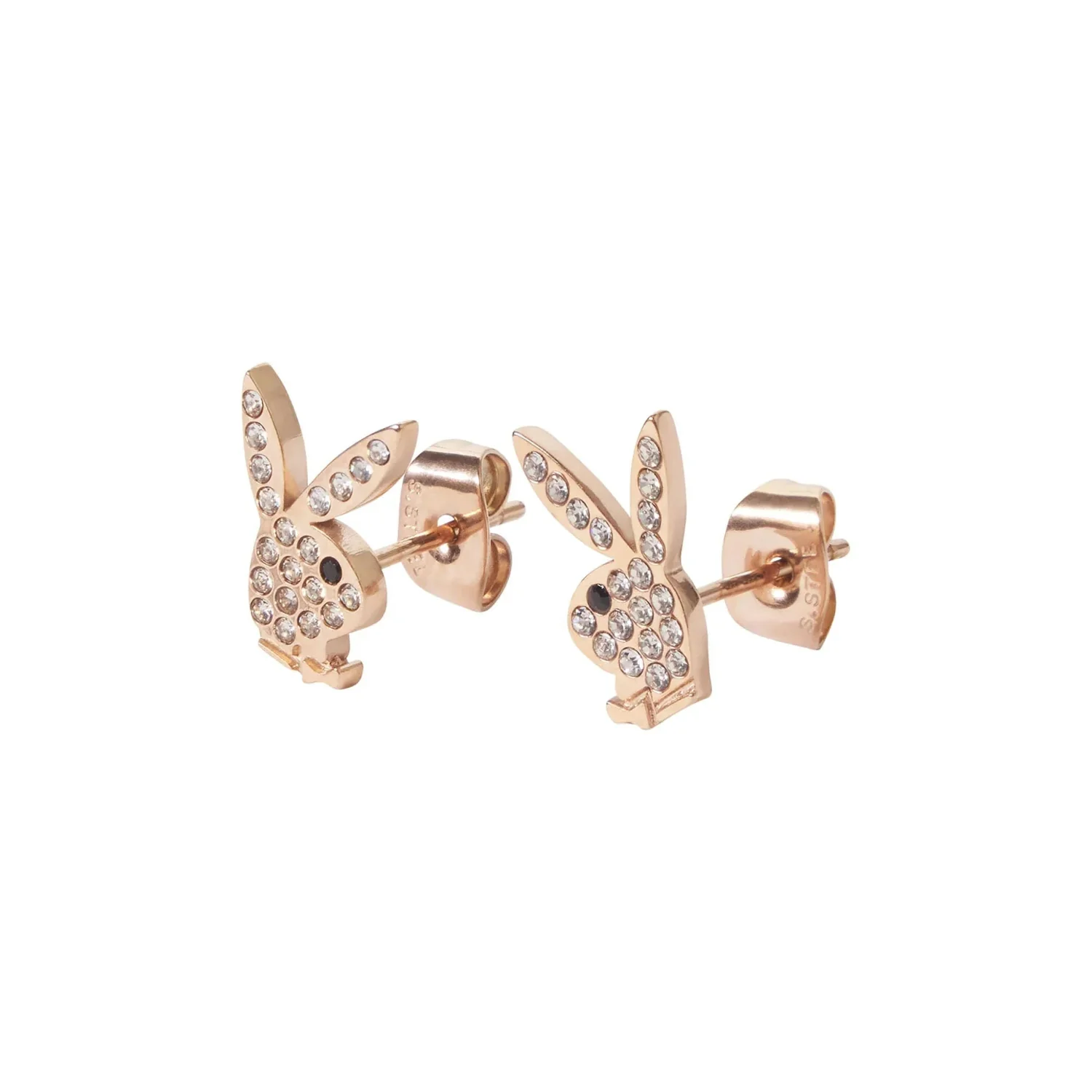 Playboy Rabbit Head Pave Stud Earrings - Image 2