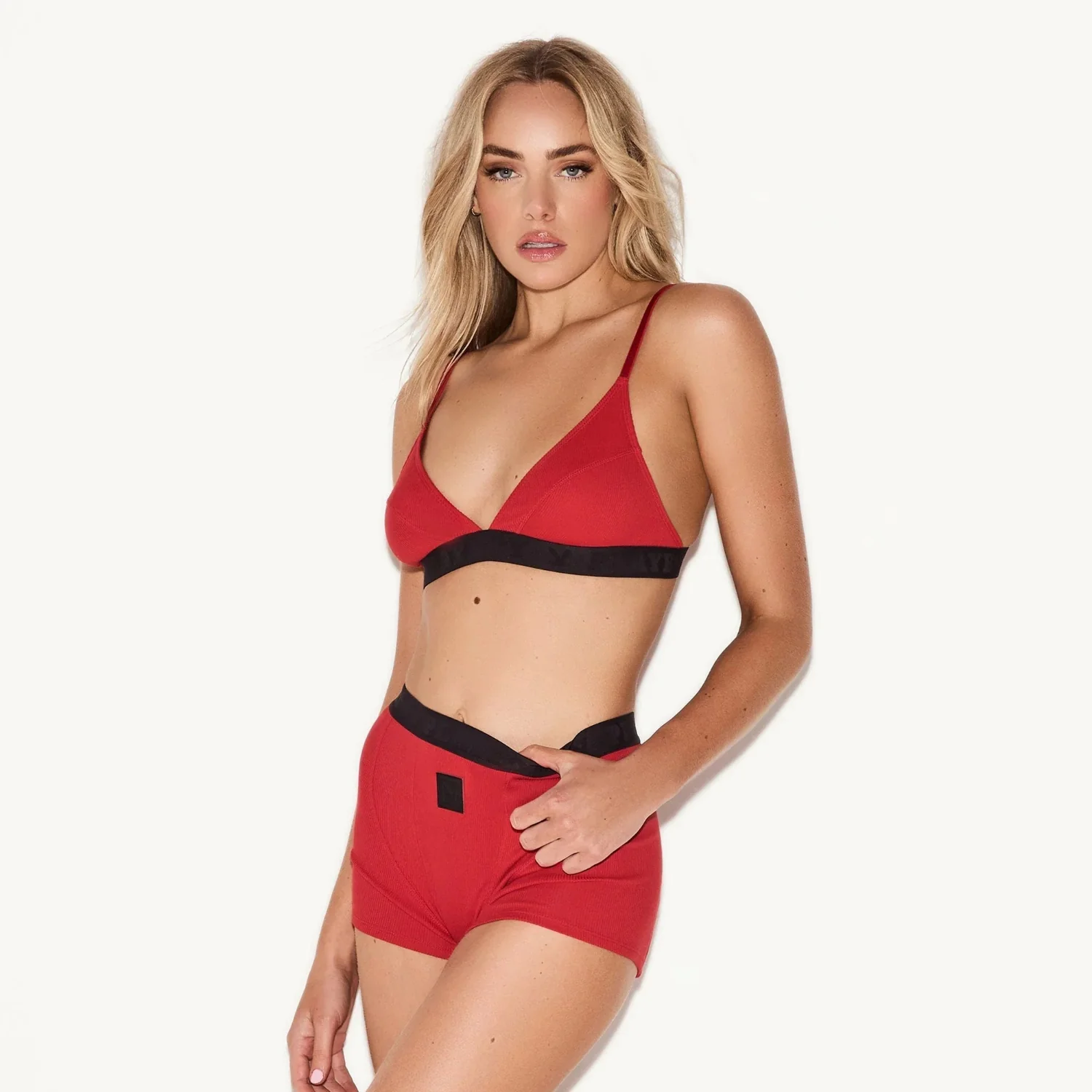 The Playboy Cherry Rib Triangle Bralette