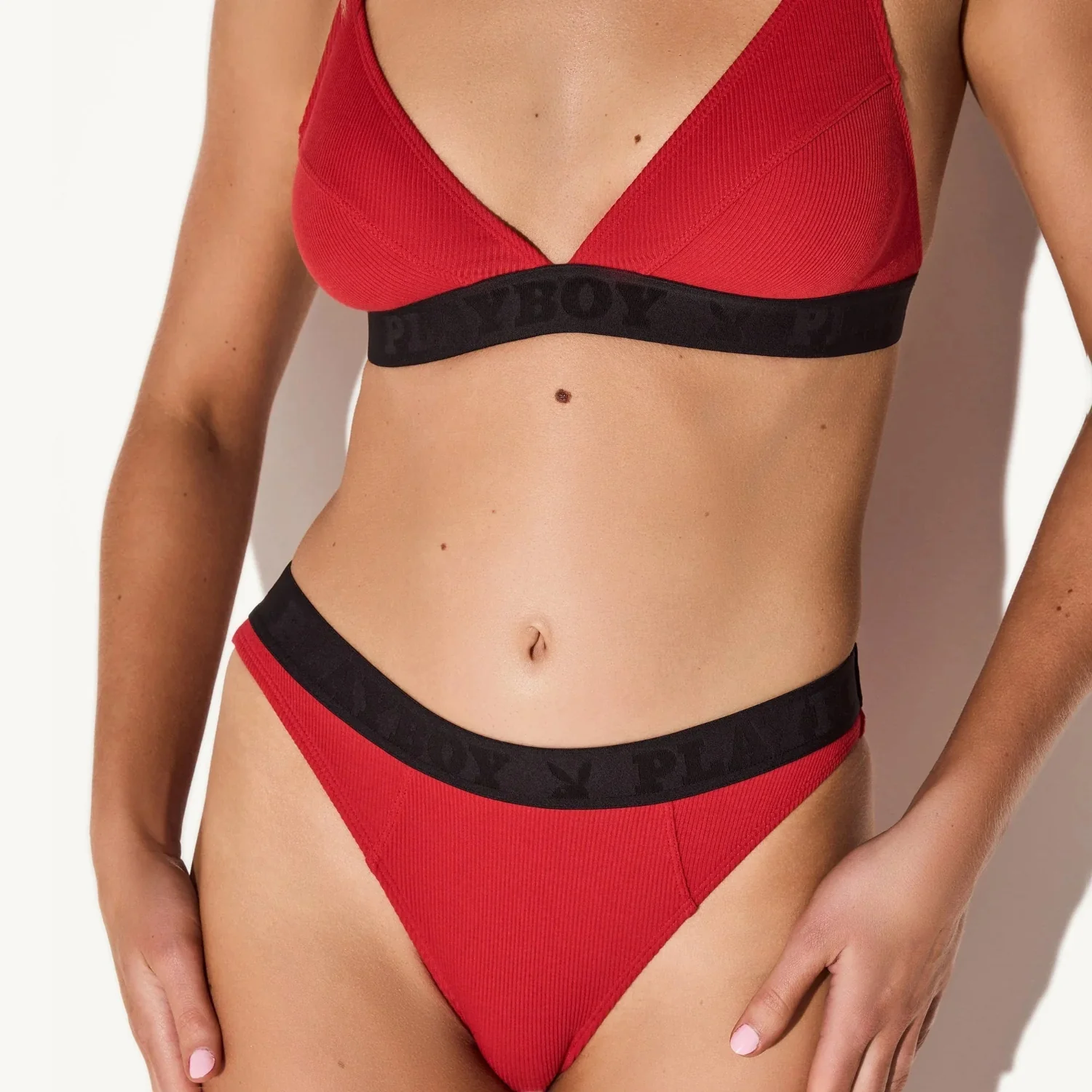 The Playboy Cherry Rib Triangle Bralette - Image 6