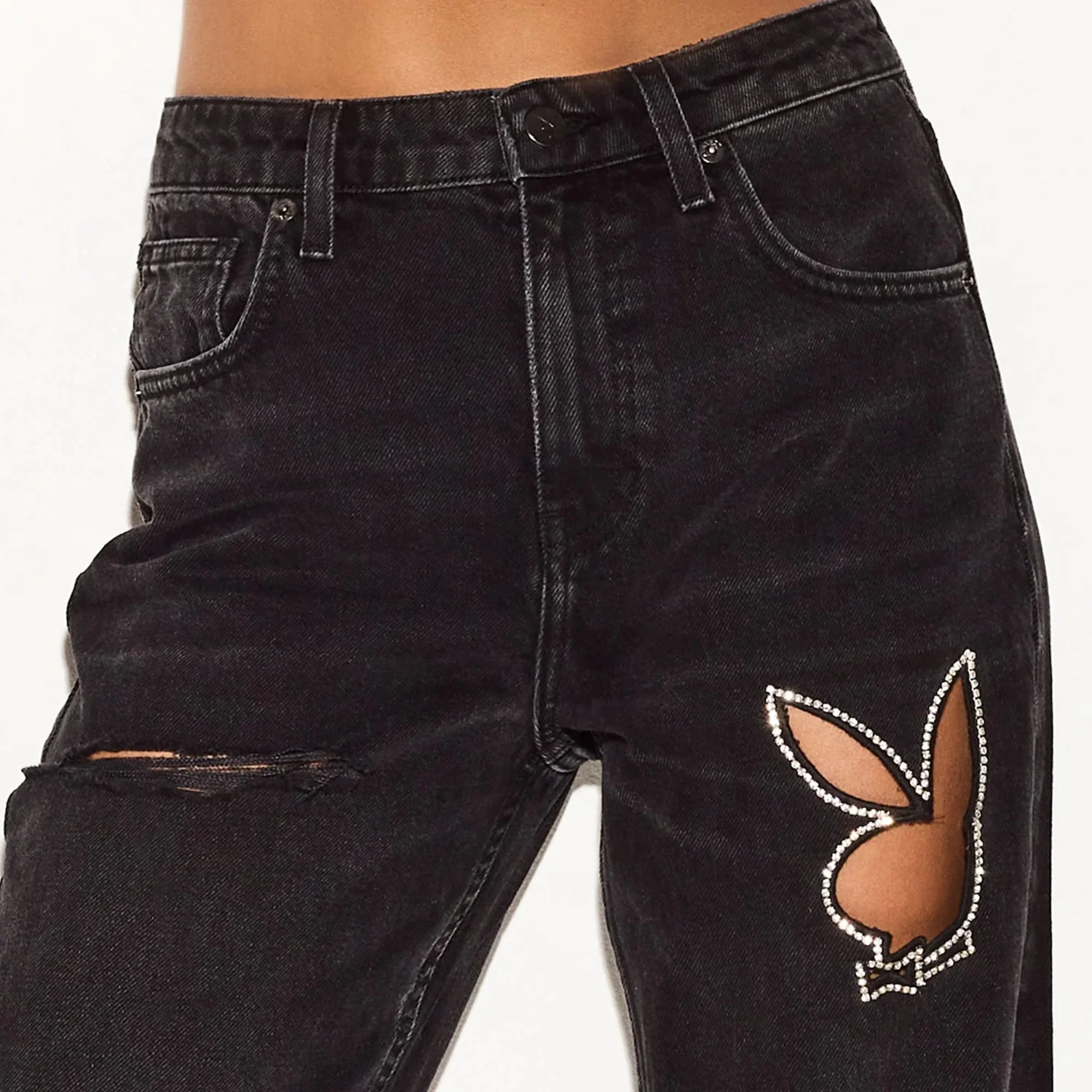 The Playboy High Rise Wide Leg Jean Washed - Image 2