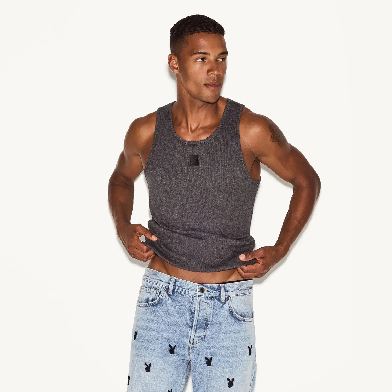 Playboy Men's Essentials Rib Tank