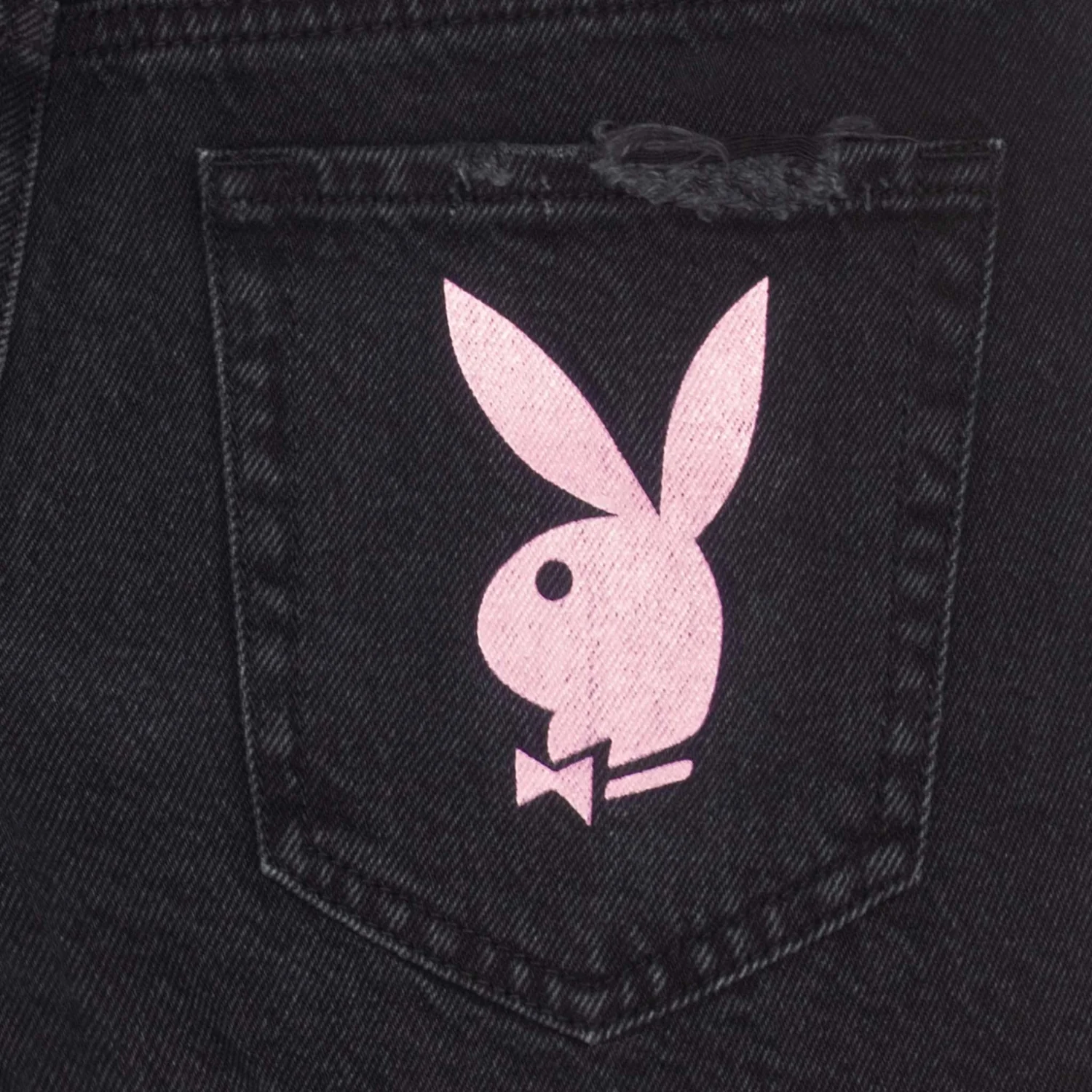 Playboy Women's High Rise Festival Denim Shorts - Image 3